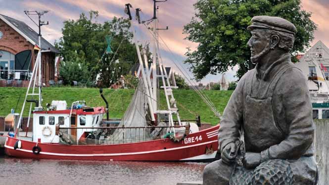 Greetsiel standbeeld van de krabvisser